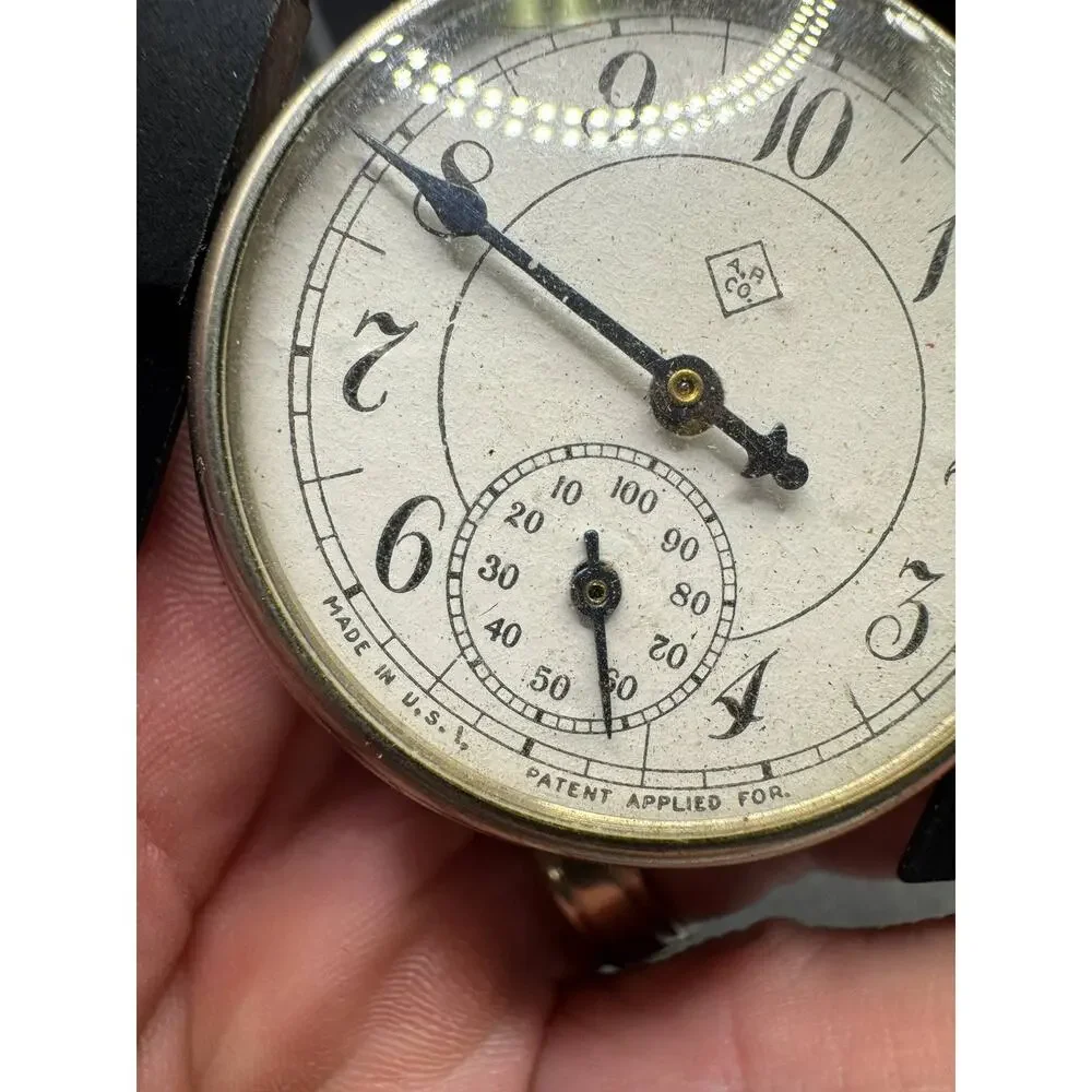 Vintage A.R. Co. Pocket Watch Made in USA Patent Applied For Silver Tone Case